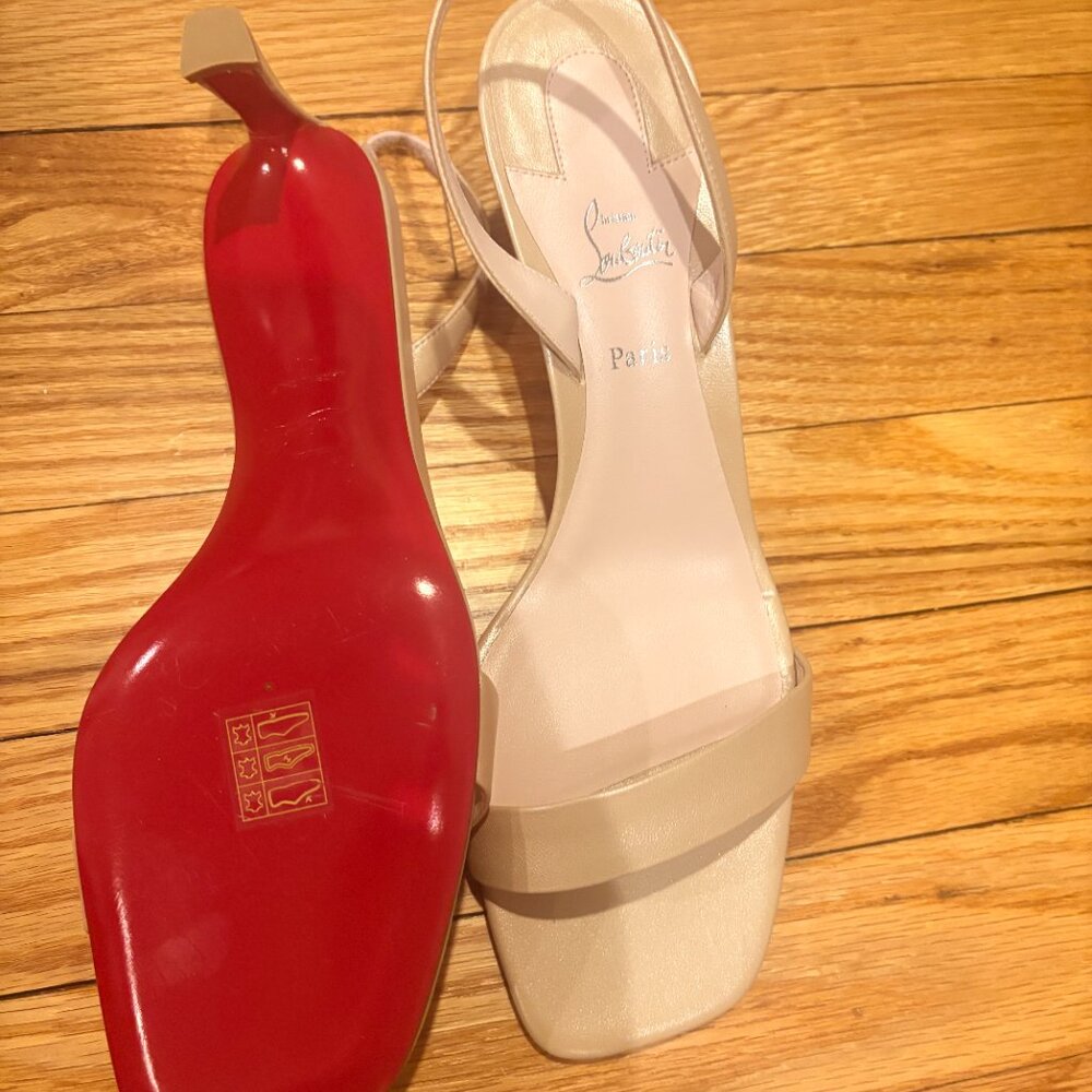 brand new CHRISTIAN LOUBOUTIN O Condora 55 suede slingback sandals Size 40 - Picture 6 of 9
